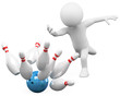 3D white people. Bowling