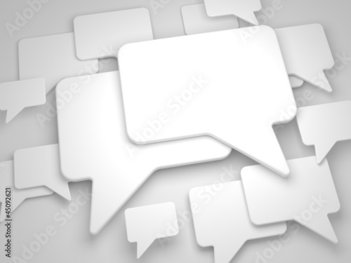 Illustration: Blank Speech Bubble on Grey Background. Blank Speech Bubble on Grey Background.
