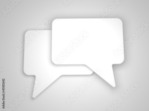 Illustration: Blank Speech Bubble on Grey Background. Blank Speech Bubble on Grey Background.