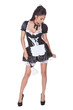 Sensual woman in skimpy maids uniform