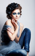 Creative woman face - bright colorfrul make up