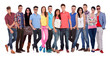group of casual happy people smiling