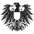 Heraldic style eagle isolated on white