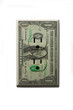 Photo: One US dollar bill plug socket on white background One US dollar bill plug socket on white background