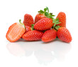 Fresh Strawberries On A White ...