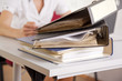 young businesswoman with file folder in the office
