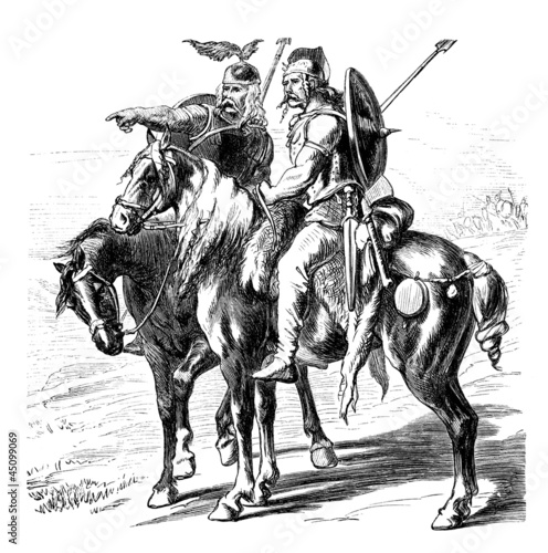 Illustration: Antiquity : Gallic Horsemen Antiquity : Gallic Horsemen