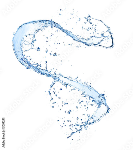 Photo: Water splash isolated on white background Water splash isolated on white background