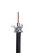 Construction of the coaxial cable on a white background