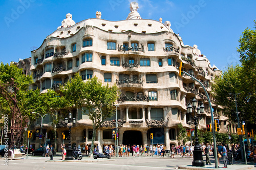 Fototapeta La Pedrera by the Catalan architect Antoni Gaudi. Barcelona.