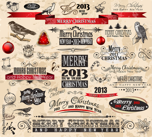 Vector: 2013 Christmas Vintage typograph design elements 2013 Christmas Vintage typograph design elements