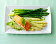 Salmon steak with asparagus