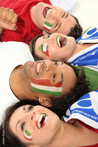Photo: Italy supporters screaming Italy supporters screaming