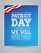 American flag words patriot day september 11, 2001
