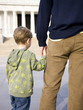 USA, Washington DC, Lincoln Memorial, Father and son, rear view