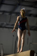 USA, Utah, Orem, girl (10-11) exercising on balance beam