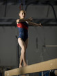 USA, Utah, Orem, girl (10-11) exercising on balance beam