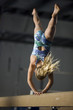USA, Utah, Orem, girl (10-11) exercising on balance beam