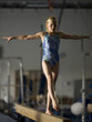 USA, Utah, Orem, girl (10-11) exercising on balance beam