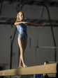 USA, Utah, Orem, girl (10-11) exercising on balance beam