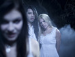 "USA, Utah, Cedar Hills, Portrait of vampires outdoors at night"