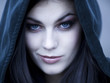 "USA, Utah, Cedar Hills, Portrait of female teenage vampire (16-17) wearing hood"