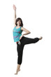 Studio portrait of woman exercising