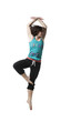 Woman exercising standing on one leg