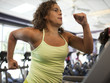 "USA, Utah, Draper, Woman exercising on treadmill"