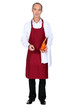 Grey haired waiter holding glass bottle