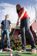 "USA, Utah, Orem, Couple playing golf"