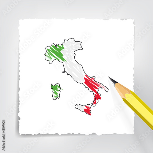 Vector: Italien Karte Zeichnung Italien Karte Zeichnung