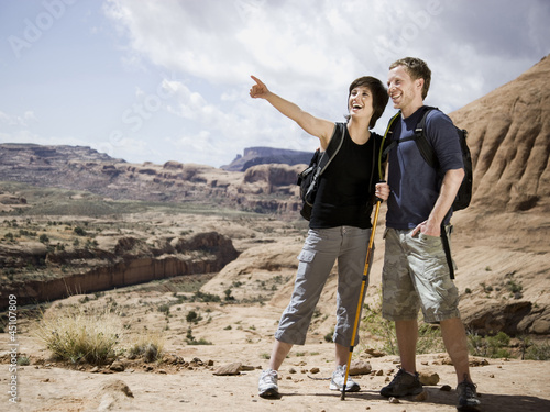 Photo: hikers in the desert hikers in the desert