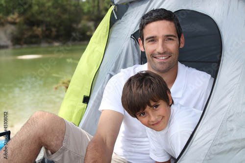 Photo: Father and son camping Father and son camping