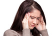 Foto: Unhappy young woman with bad headache. Awful migraine Unhappy young woman with bad headache. Awful migraine