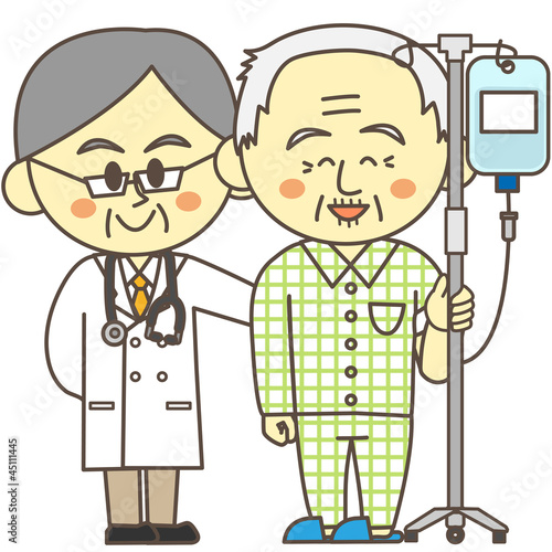 Illustration: 入院患者と医者 入院患者と医者