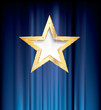 blue curtain gold star