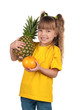 Little girl with pineapple