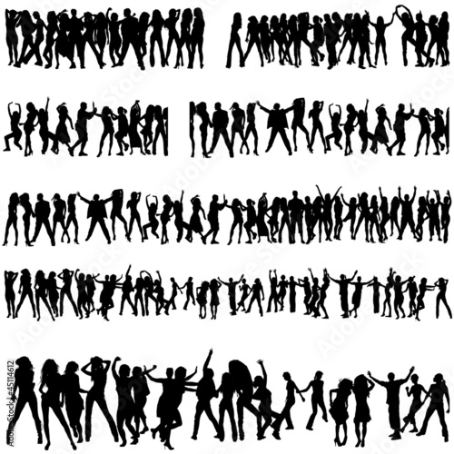 Vector: Crowd Silhouettes Crowd Silhouettes