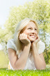 beautiful smiling blonde woman relaxing
