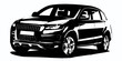 Illustration: modern car silhouette modern car silhouette