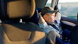 Small boy in child seat