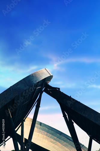 Photo: radar dishes blue sky radar dishes blue sky