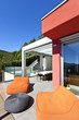 beautiful house, modern style, view from the veranda