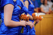 Bridesmaids with flowers