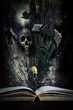Photo: Open story book with Halloween stories coming alive Open story book with Halloween stories coming alive