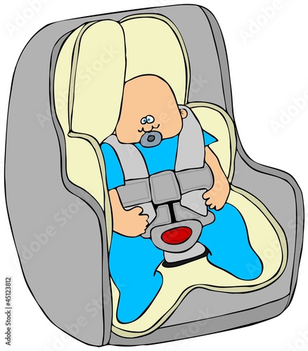 Illustration: Baby in a carseat Baby in a carseat