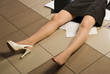 Lifeless businesswoman in a office