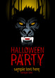 Halloween Party Design template with werewolf.