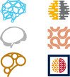 Brain icon set